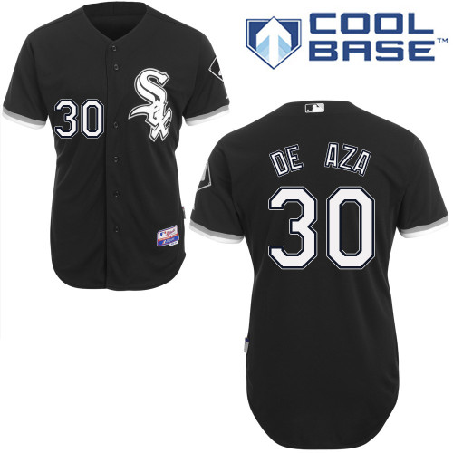Alejandro De Aza #30 MLB Jersey-Chicago White Sox Men's Authentic Alternate Home Black Cool Base Baseball Jersey